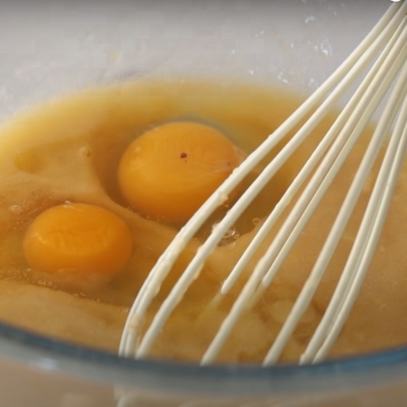 Pouring melted butter