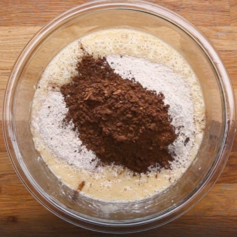 Adding eggs to mixture