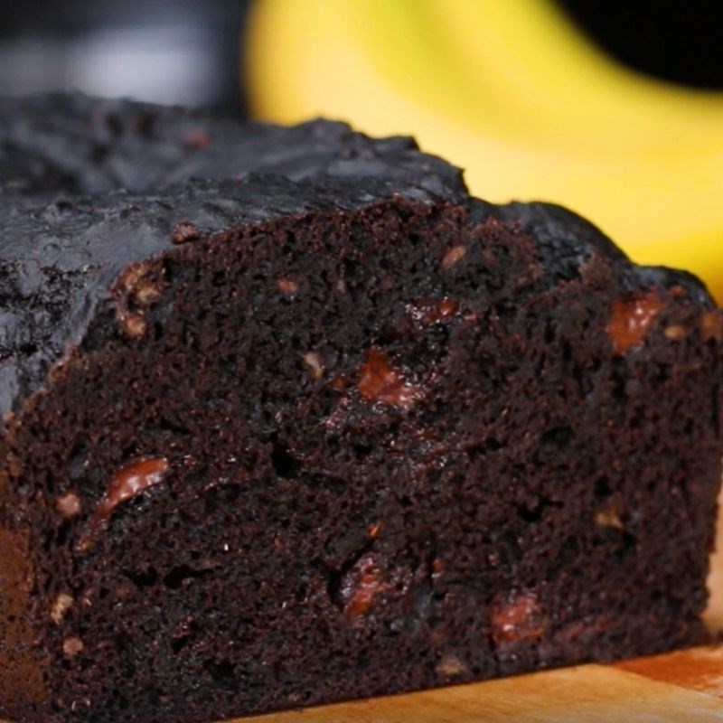 Sliced chocolate banana bread