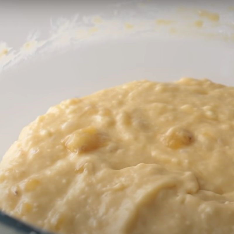 Gently folding the batter