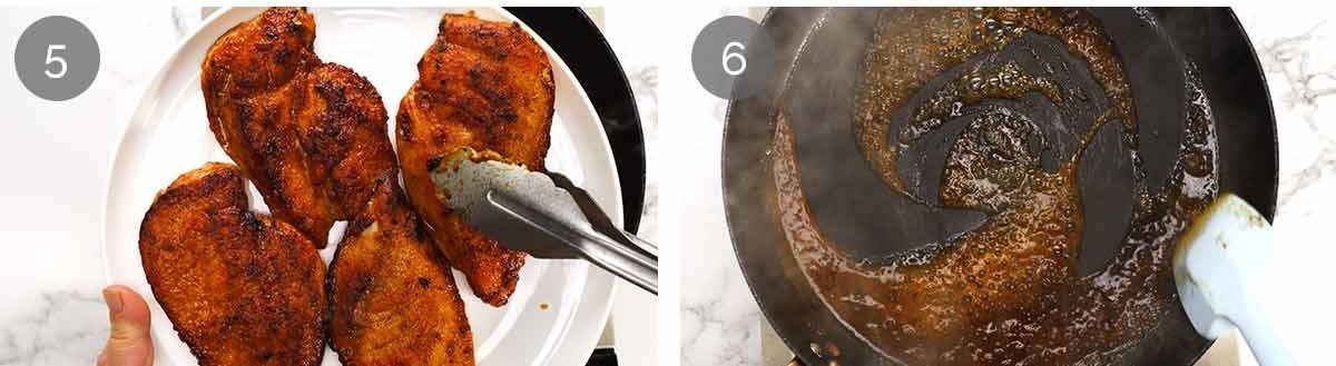 Searing chicken in the pan