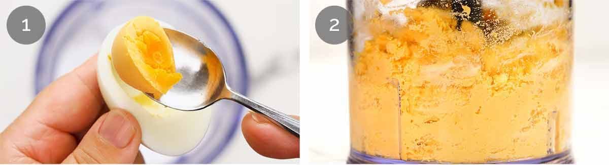 Scooping yolks from whites